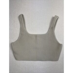 Babaton Sculpt Knit Tank‎ 2XL Aritzia Ribbed Square Neck Crop Top Beige